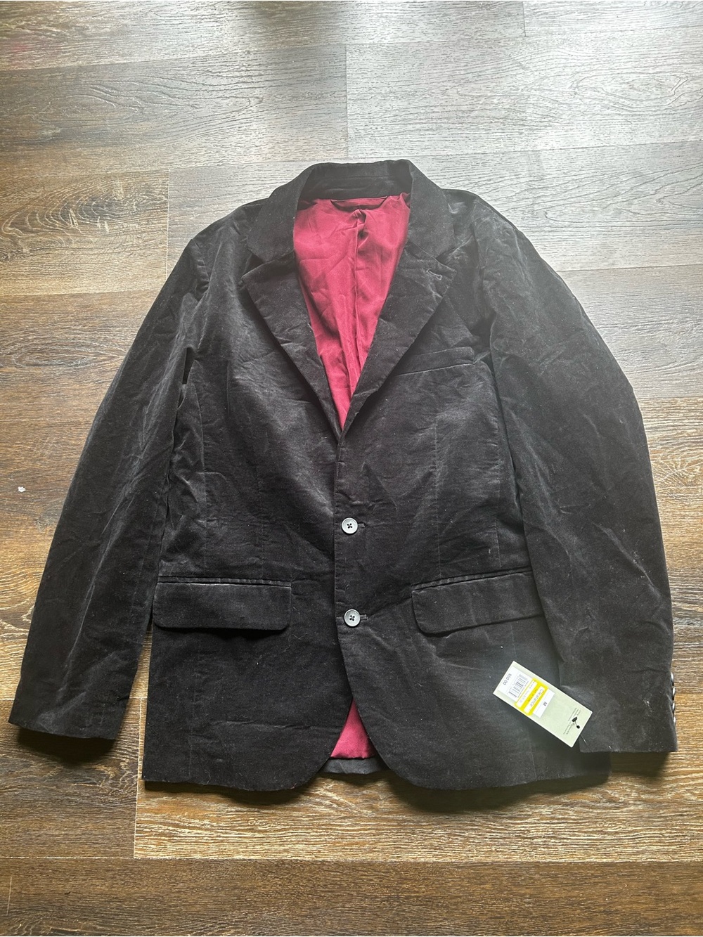 Goodfellow & Co Black Velvet Blazer with Red Lining